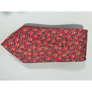 Vintage Christian Dior Monsieur Patterned Silk Neck Tie - Red Gold
